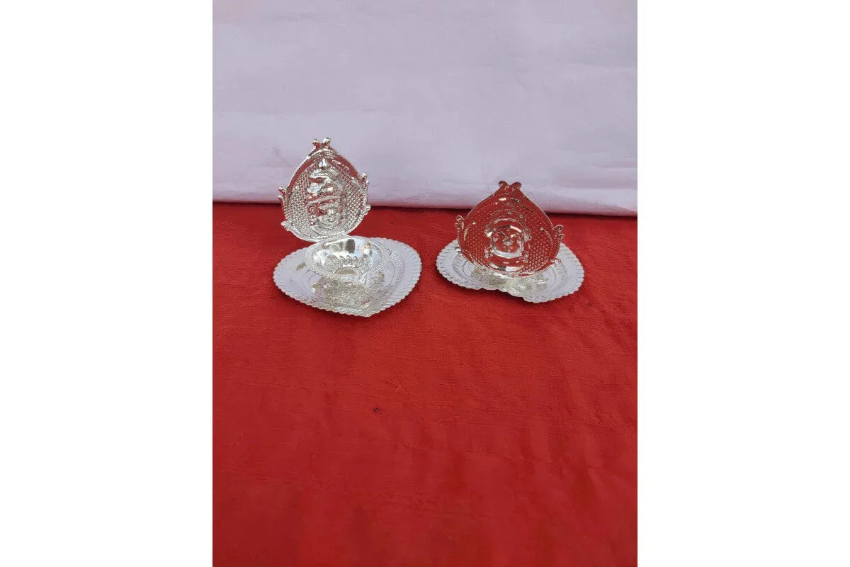 Silver Plated Diya - Puja Celebrations