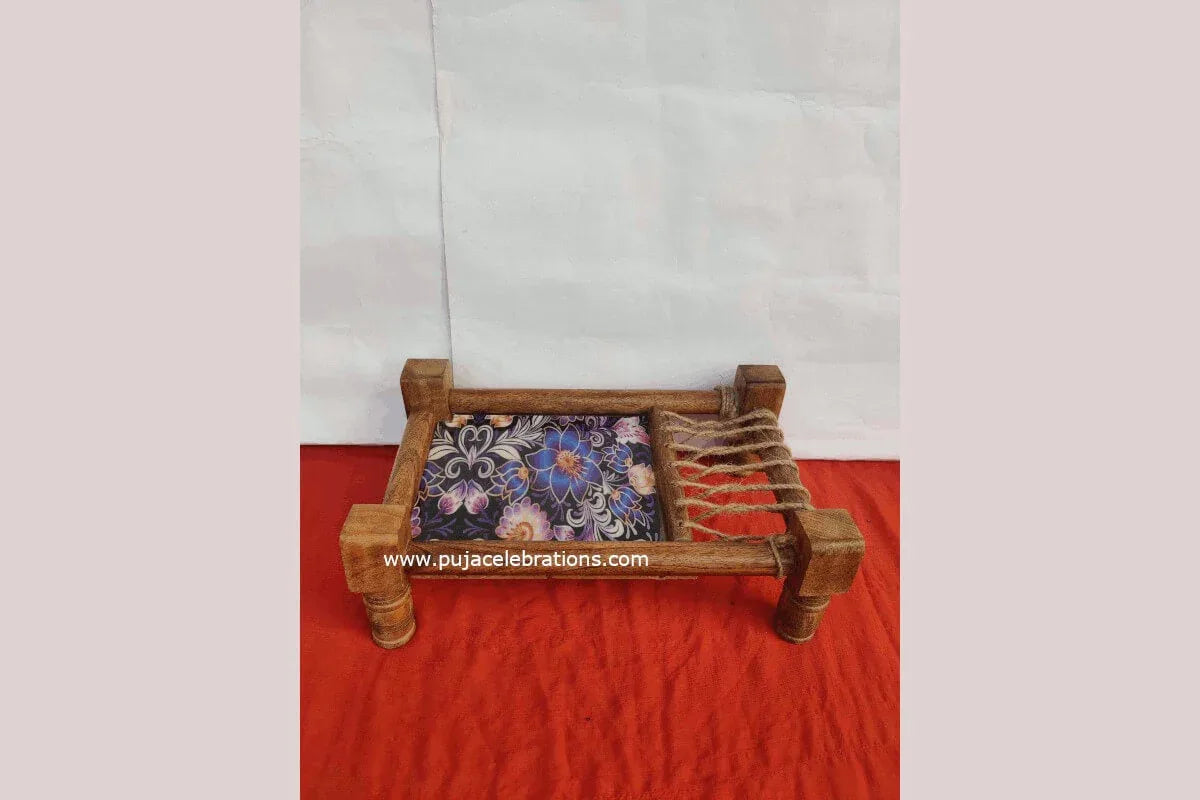 Wooden Khaat Charpai Platter - Puja Celebrations