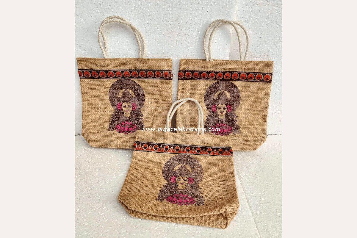 Varalakshmi Print Jute Bag - Puja Celebrations