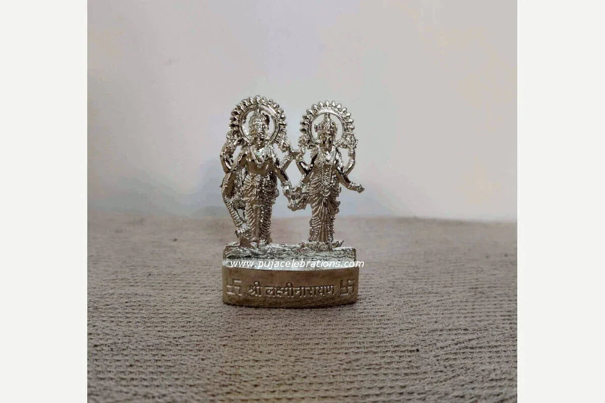 Lakshmi Narayana Standee Silver - Puja Celebrations