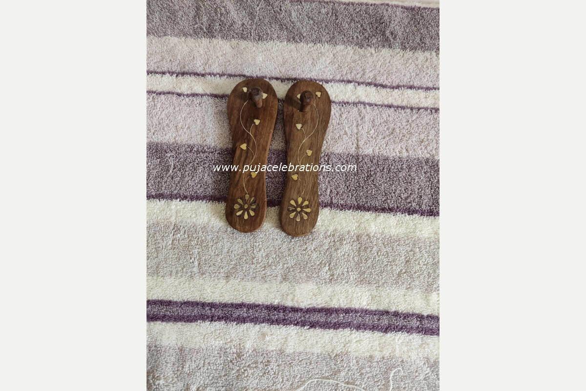 Wooden Paduka Small - Puja Celebrations