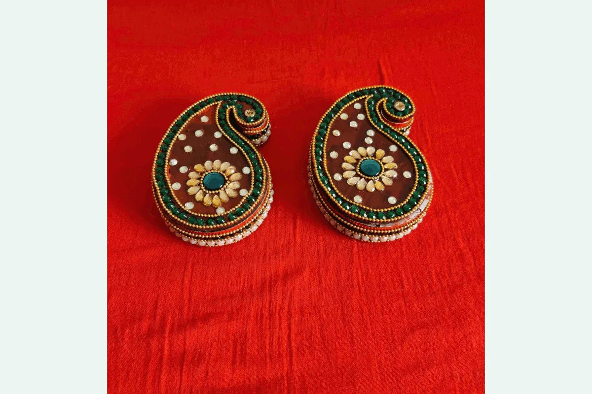 Beads Mango dry fruit box - Puja Celebrations