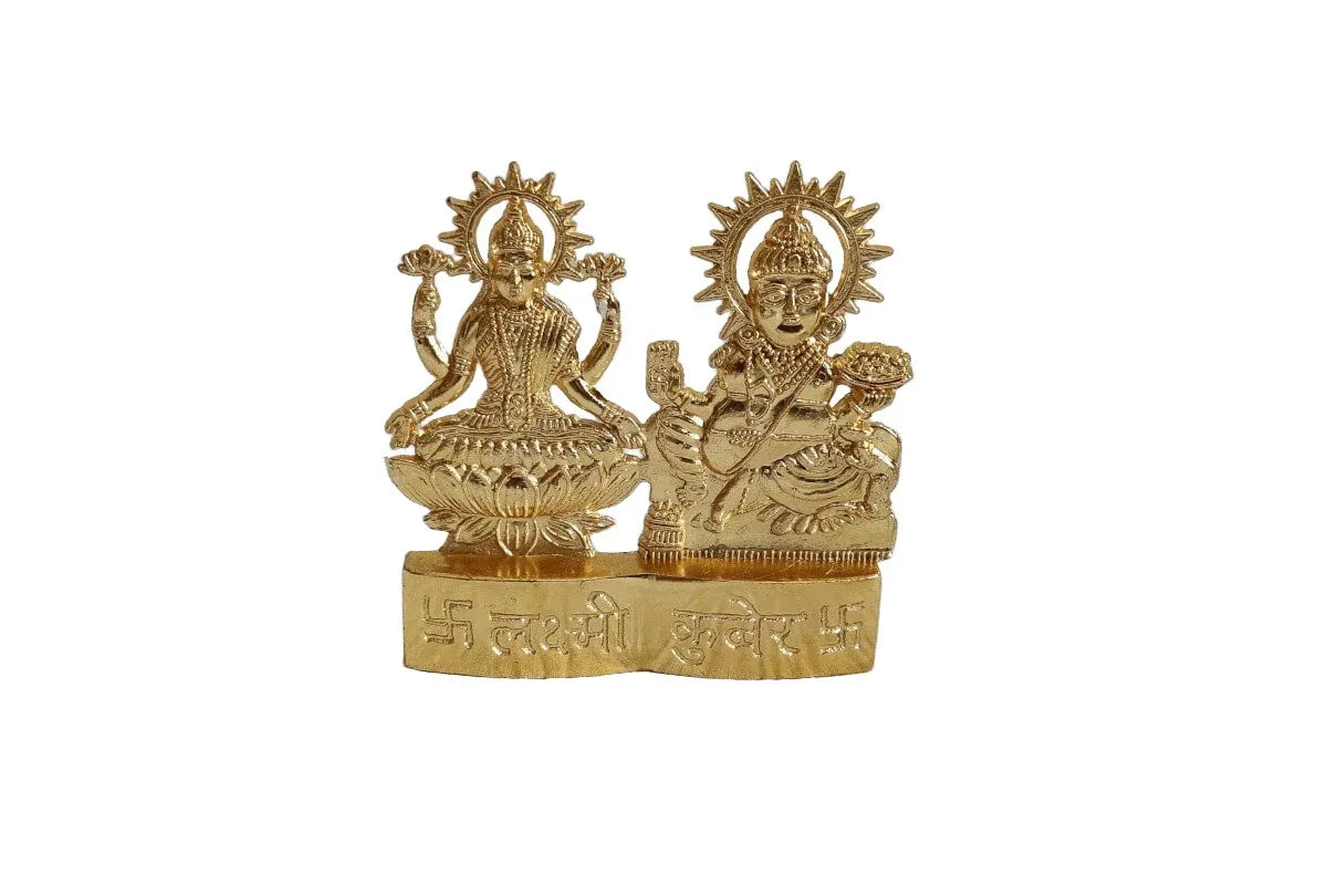 Kubera Lakshmi Gold Standee - Puja Celebrations