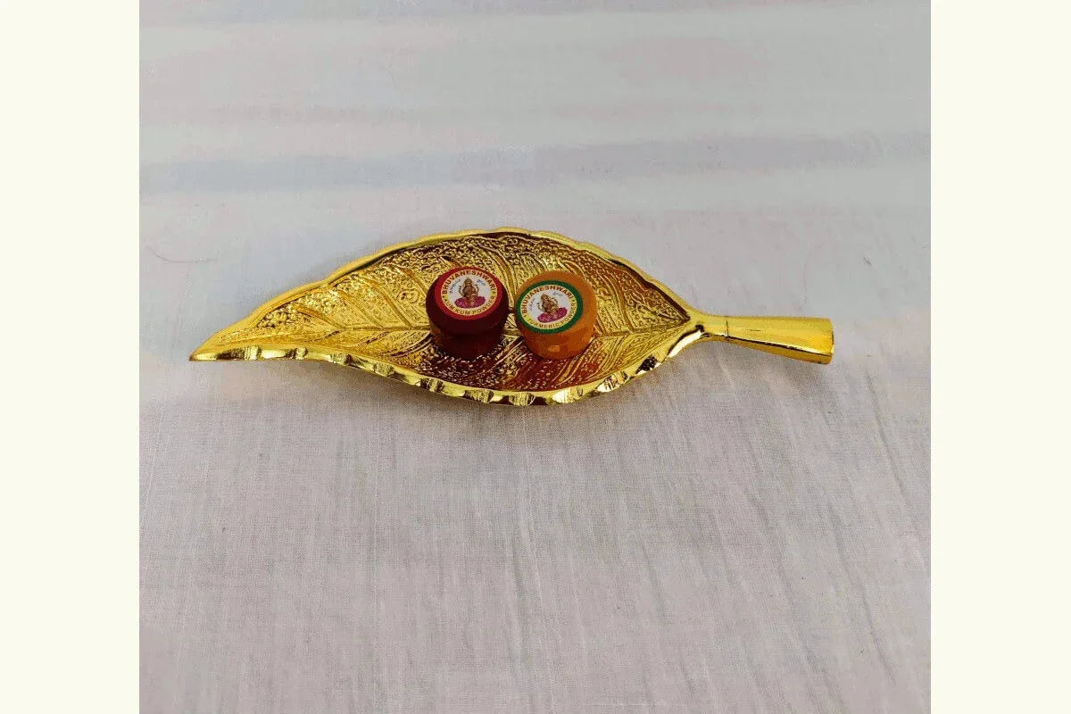 Gold Leaf Tray Tambulam Set - Puja Celebrations