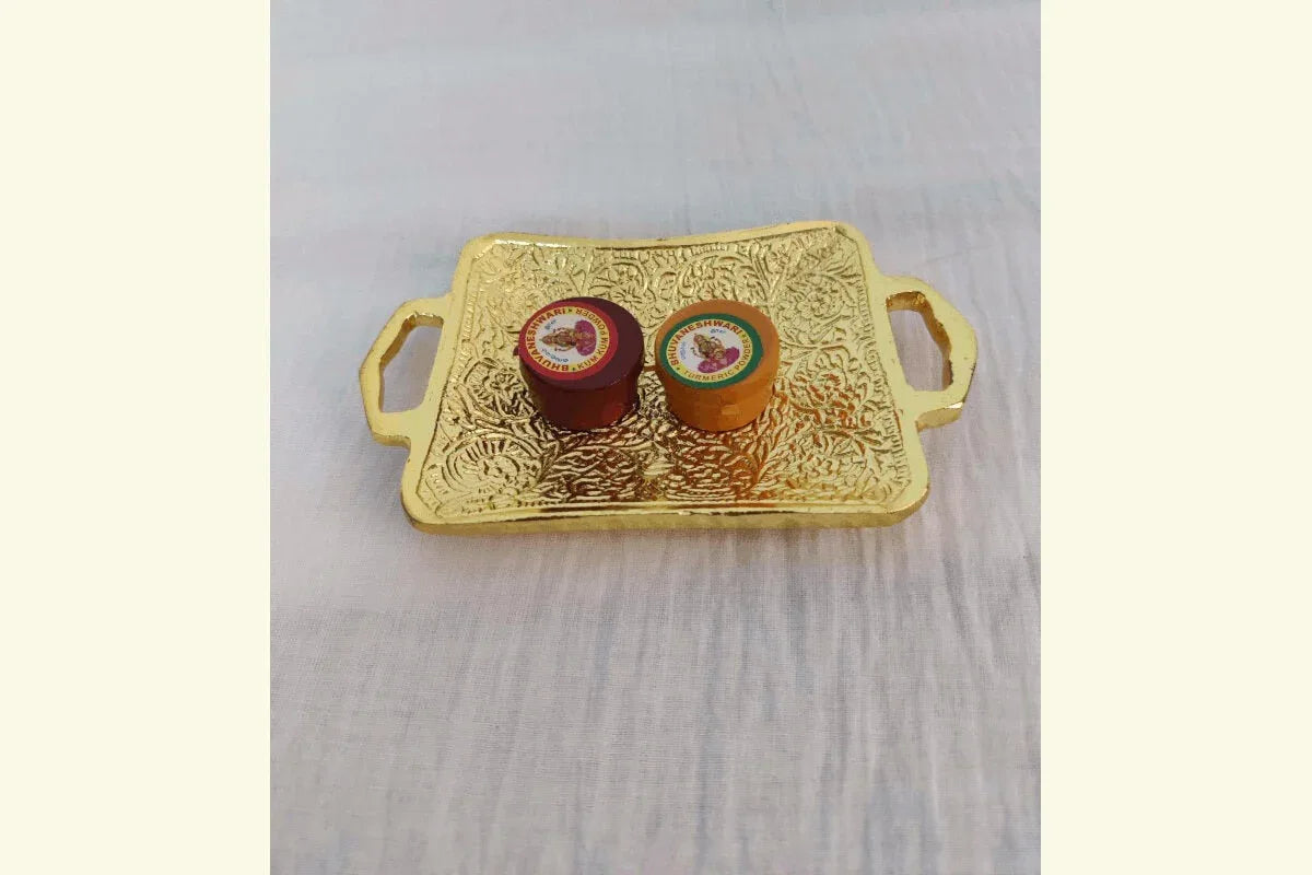 Gold Mini Tray Tambulam Set - Puja Celebrations