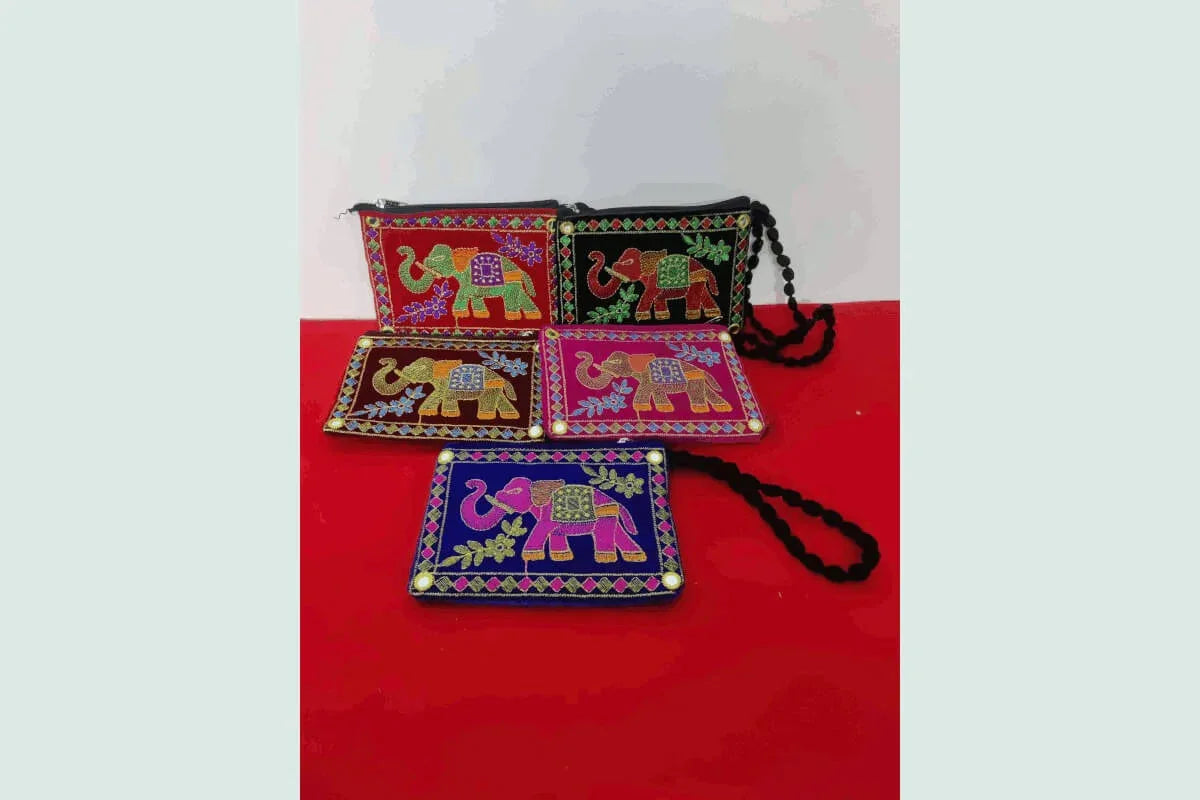Embroidered Hand Purse - Puja Celebrations