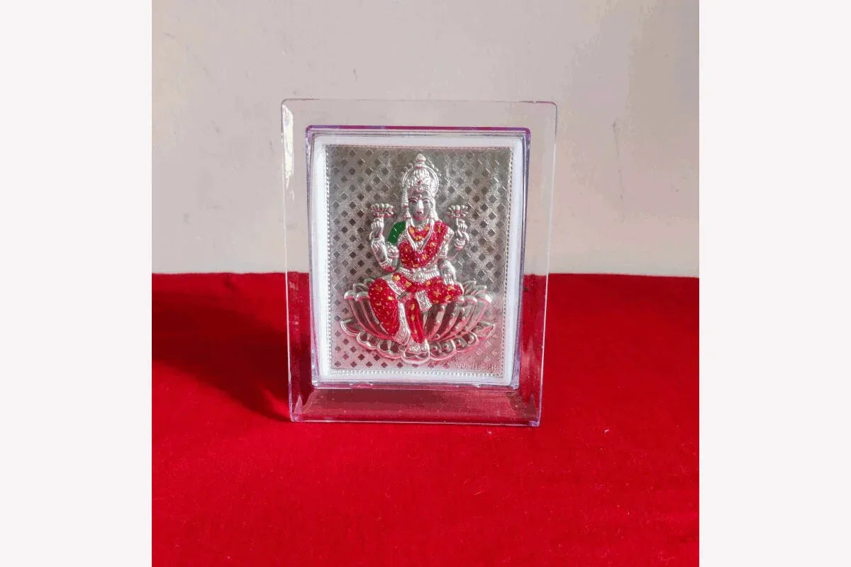 Silver Frame Colour Lakshmi - Puja Celebrations