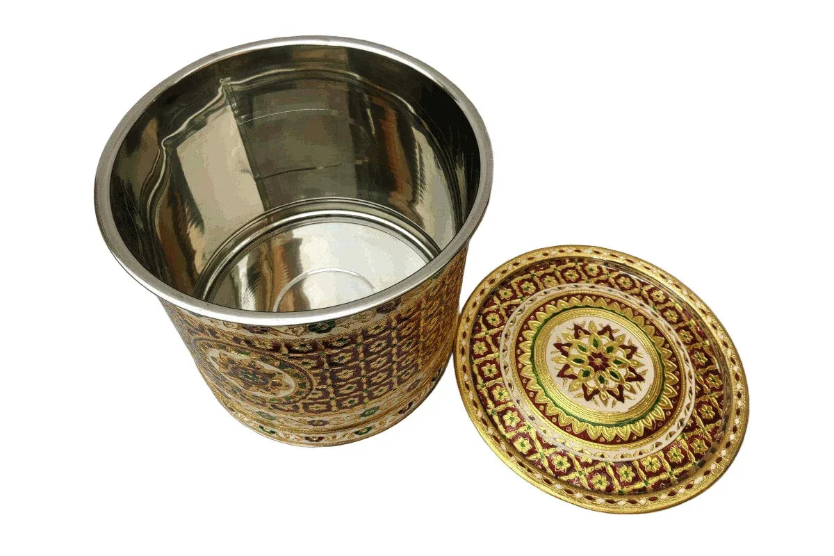 Meenakari Steel Tanki Drum - Puja Celebrations