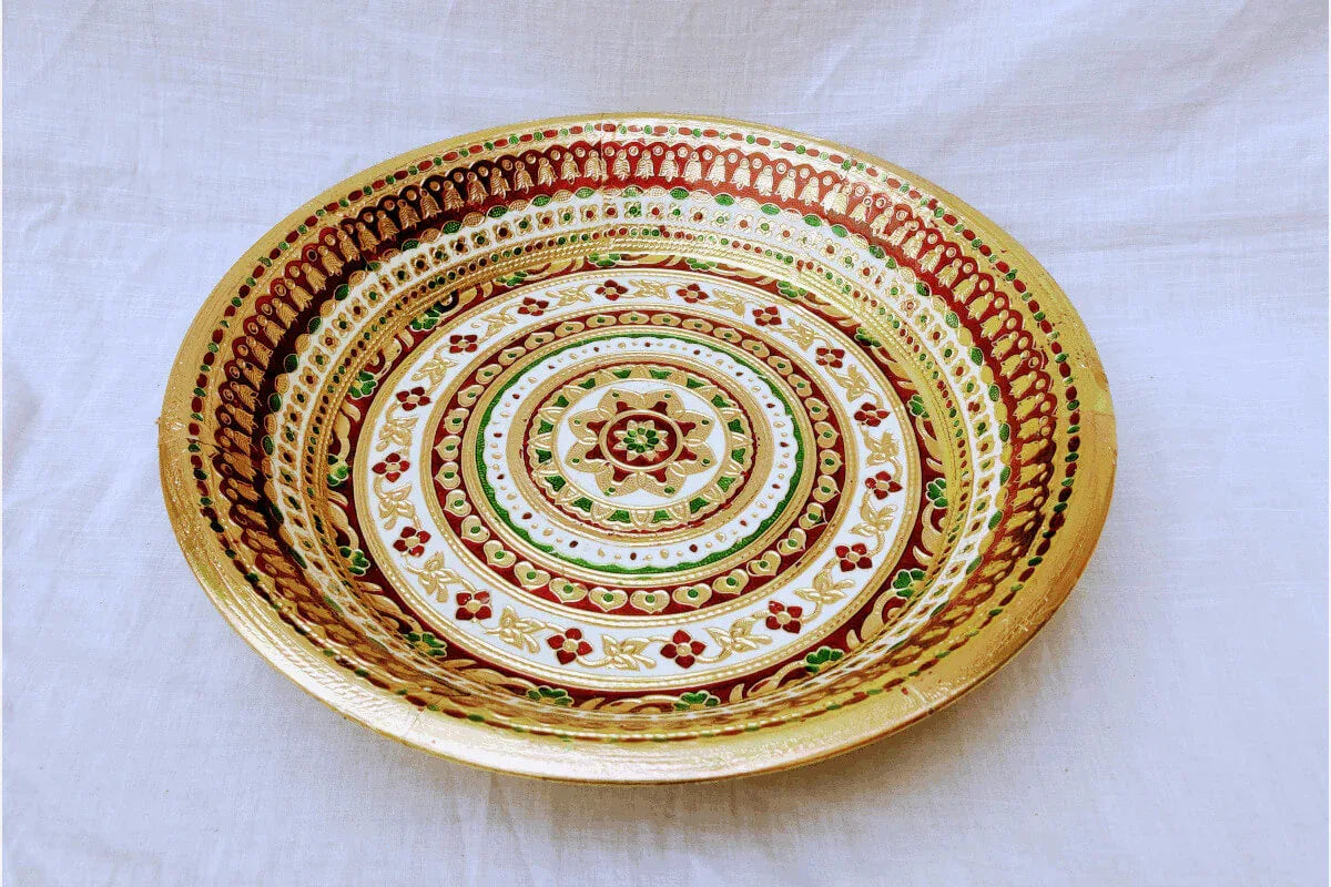 Meenakari Steel Thambulam Parat - Puja Celebrations