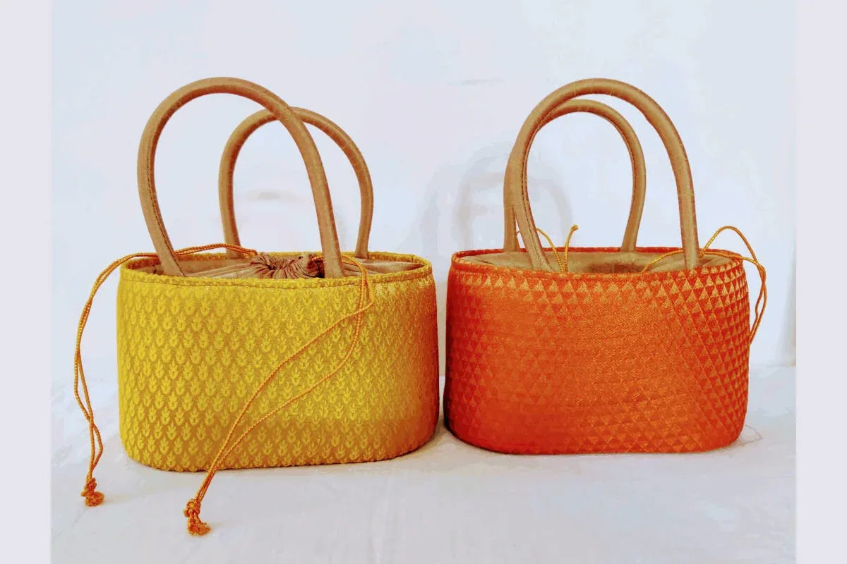 Brocade Basket Potli - Puja Celebrations