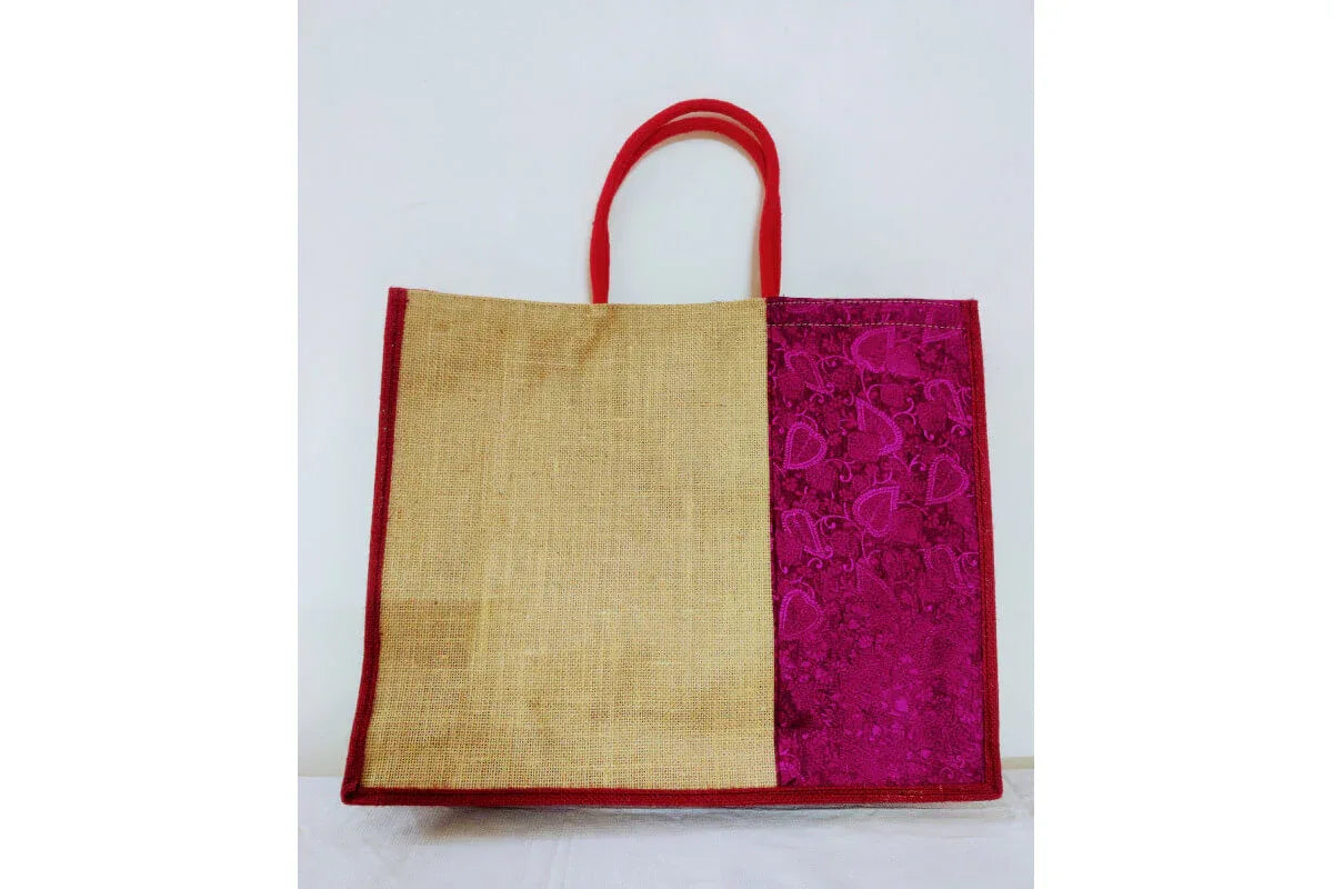Jute Bag with Brocade - Puja Celebrations
