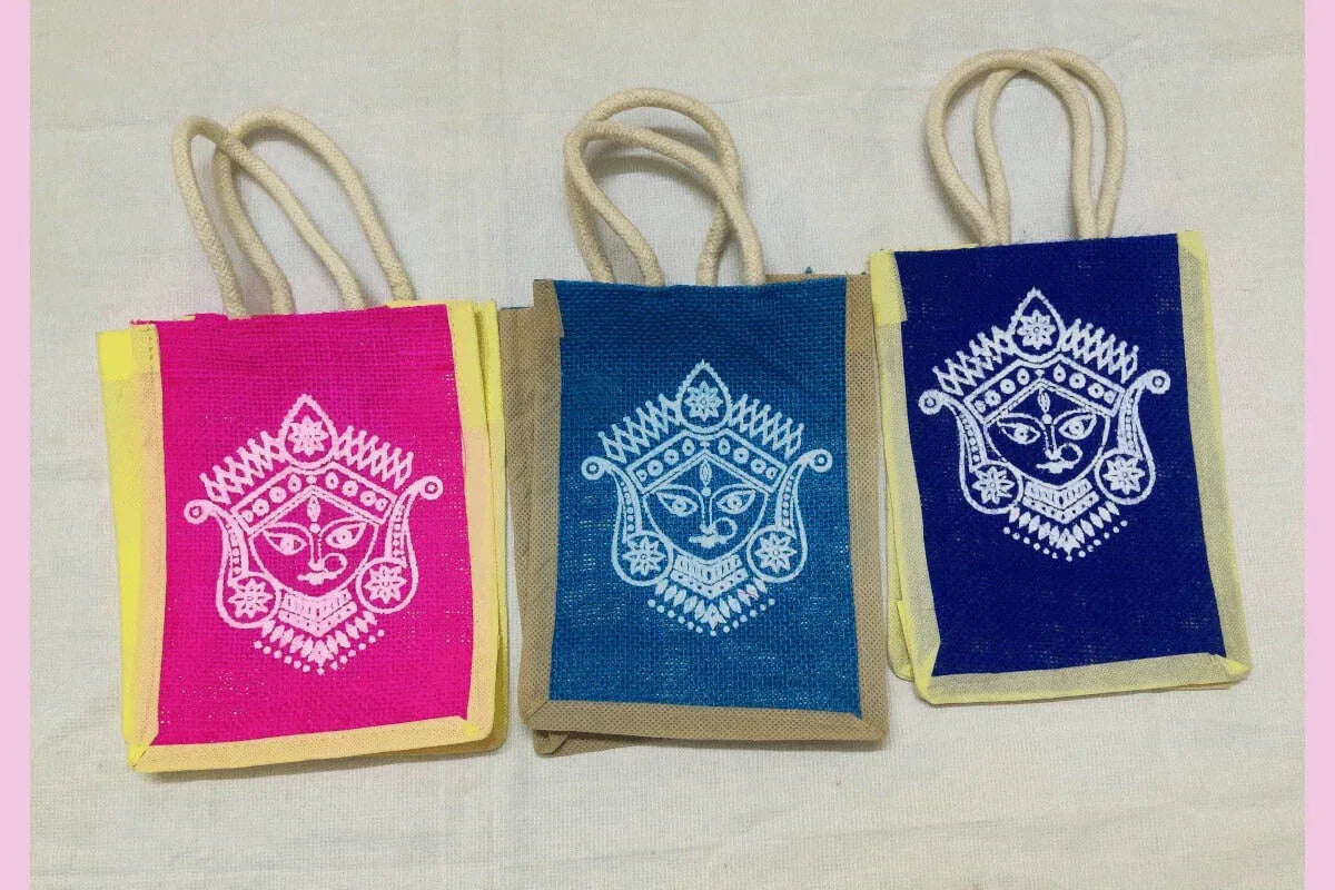 Jute Non-woven Devi Print Bag - Puja Celebrations