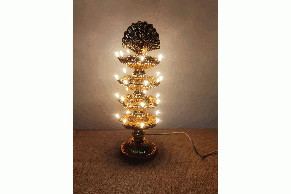 LED Peacock Diya - Puja Celebrations