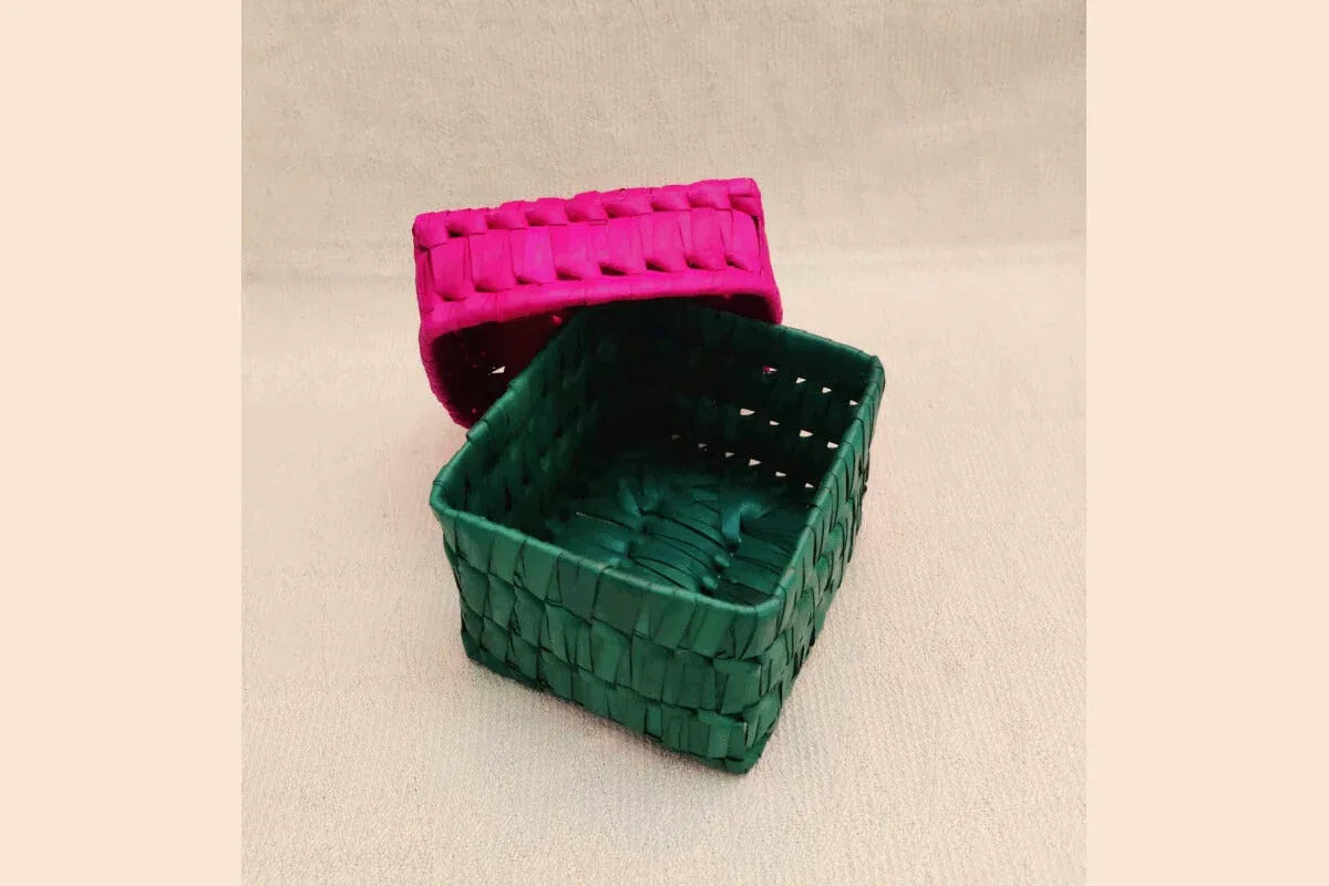 Palm Leaf Square Box - Puja Celebrations