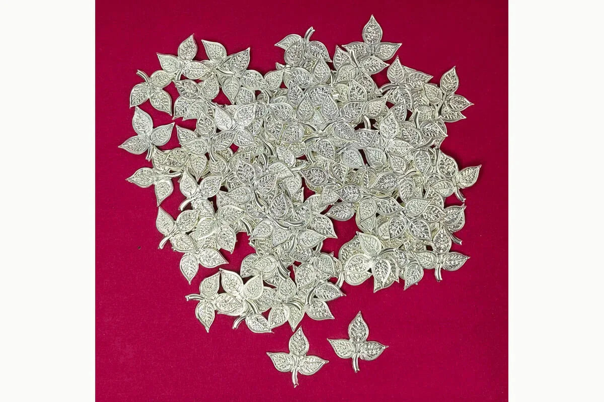 Silver Vilvam Set - Puja Celebrations