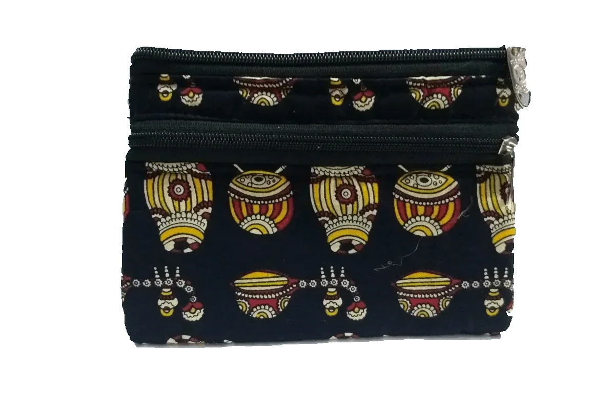 Kalamkari Zip Purse Medium - Puja Celebrations