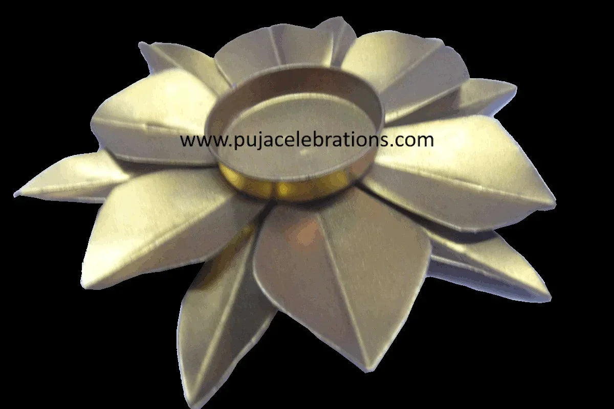 Metal Flower Candle Holder - Puja Celebrations