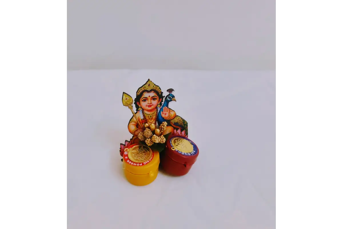 MDF haldi and kumkum return gift set with Magnet