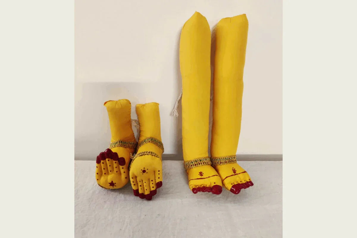 Yellow Devi Hands Legs - Puja Celebrations