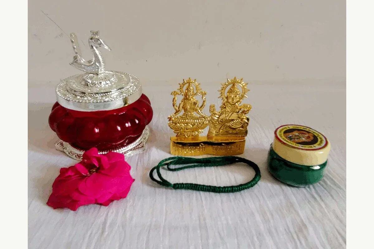 Silver Kubera Pot Pooja Set - Puja Celebrations