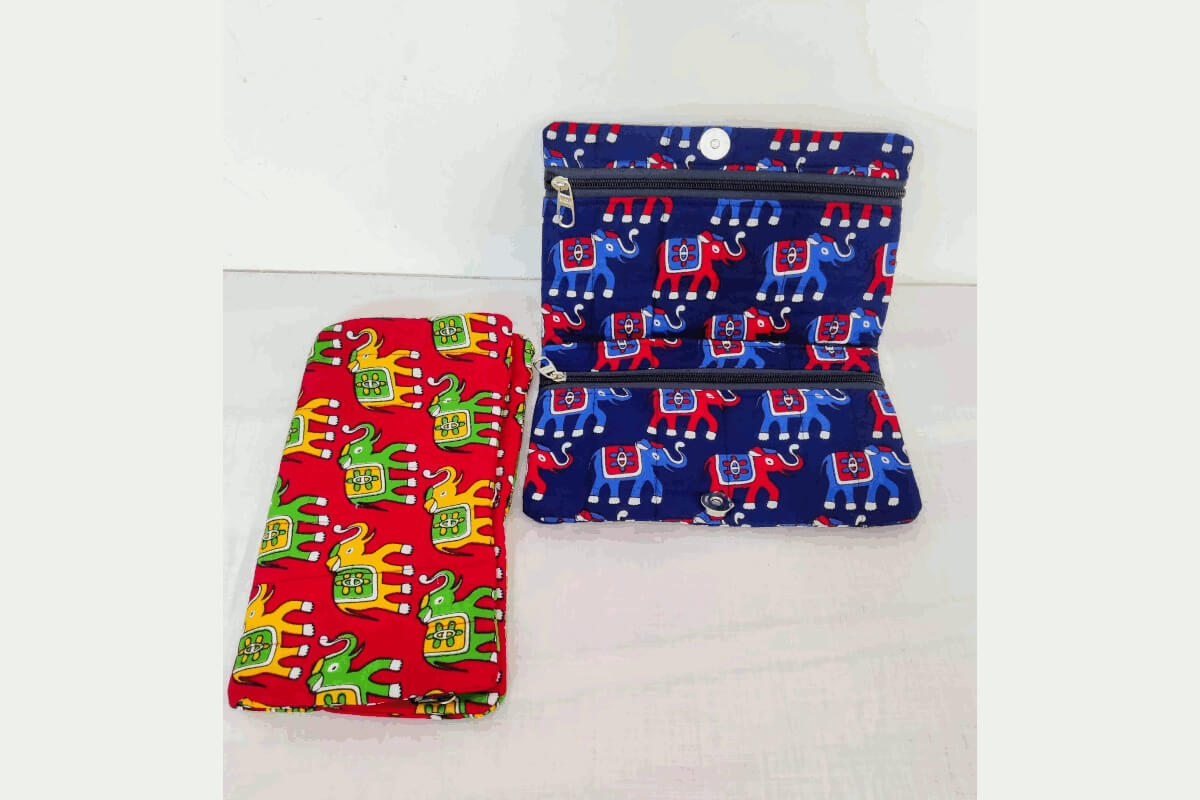 Kalamkari Double Zip Purse