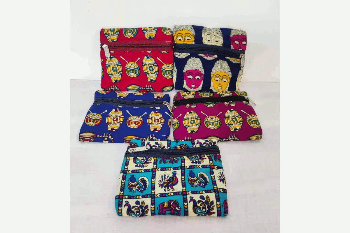 Kalamkari Zip Purse Small - Puja Celebrations