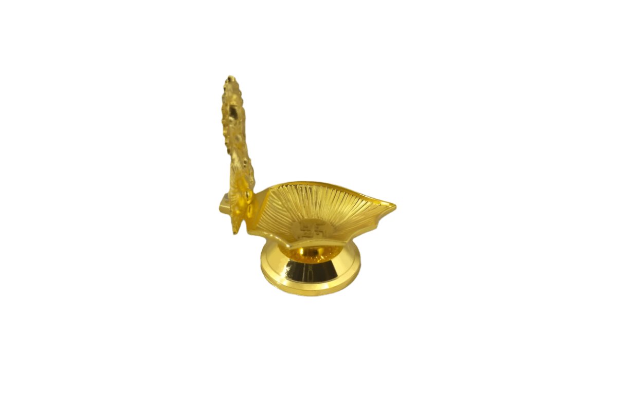 Side View of Shankh Ladoo Krishna Diya Gold