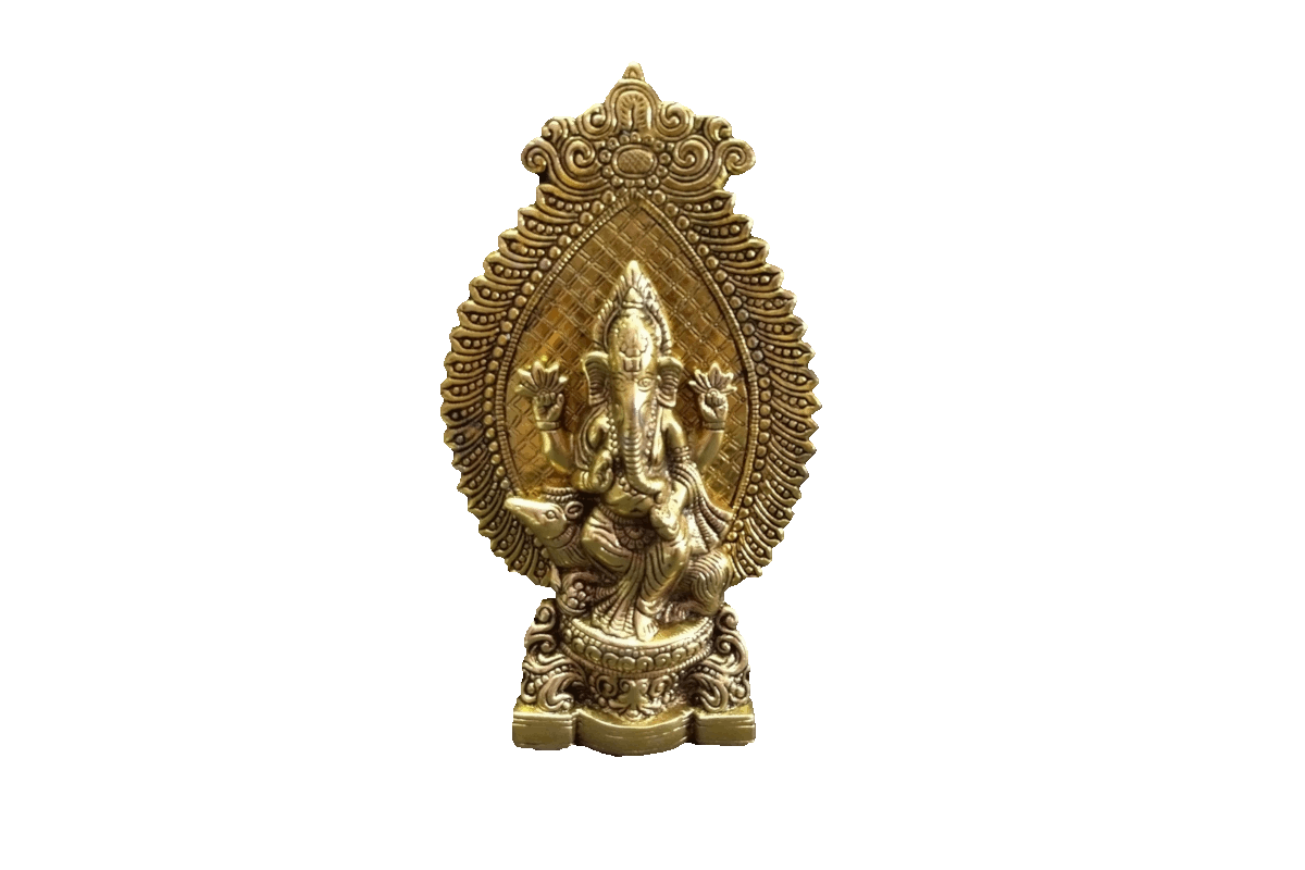 Ganesha Gold Oxidised Idol