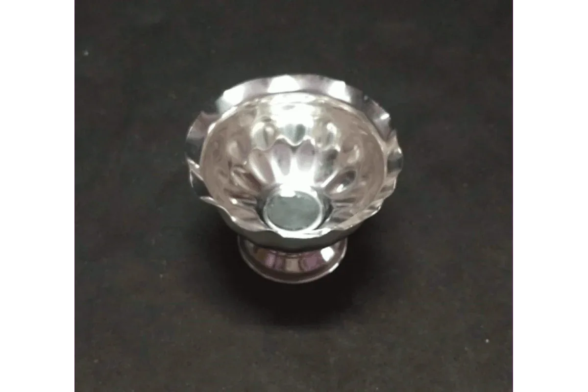 White Metal Kumkum Cup - Puja Celebrations