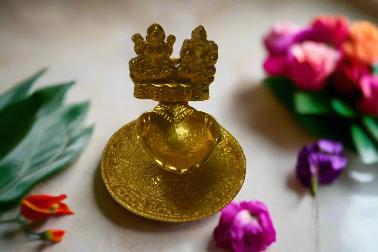 Ganesh Lakshmi Hand Deepak - Puja Celebrations