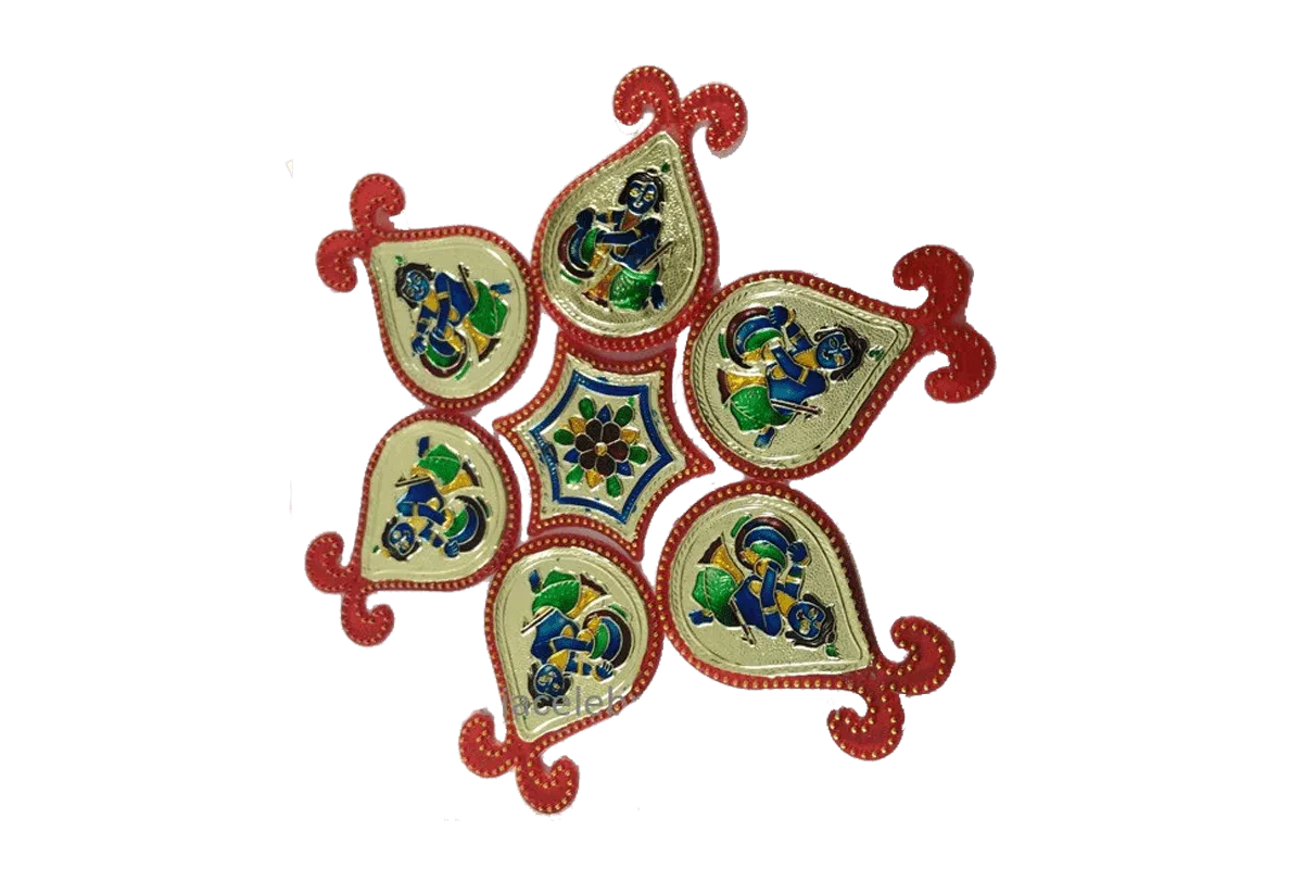 Krishna Meenakari Rangoli - Puja Celebrations