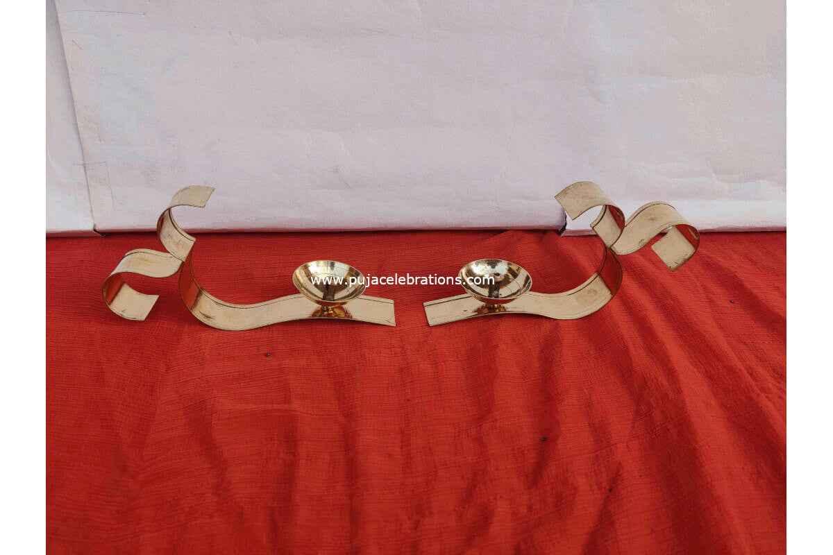 OM Brass Diya Set - Puja Celebrations
