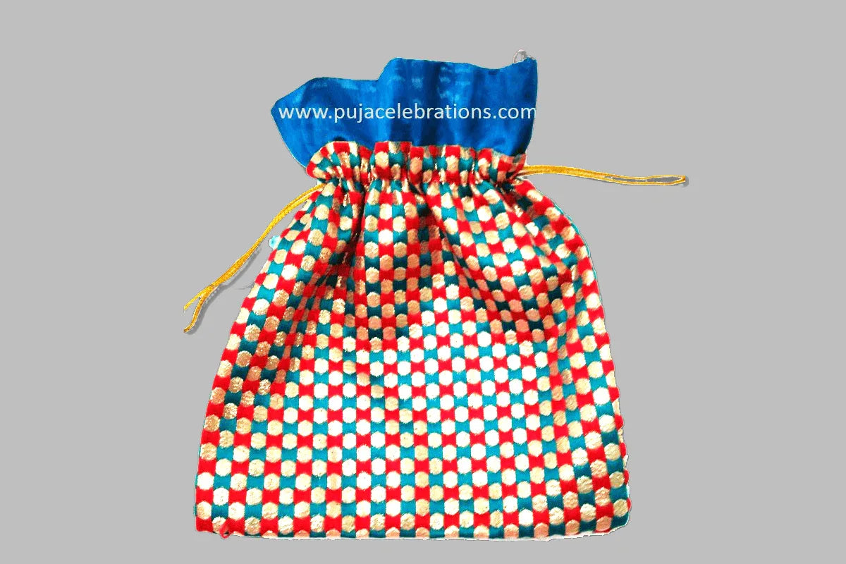 Checks Design Potli Bags - Puja Celebrations