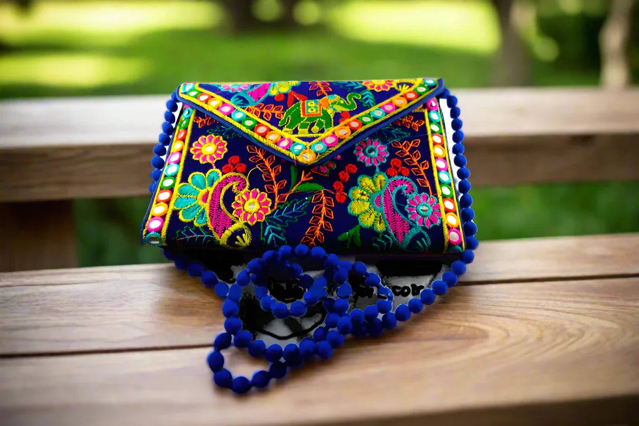 Sling Bag with Embroidery - Puja Celebrations