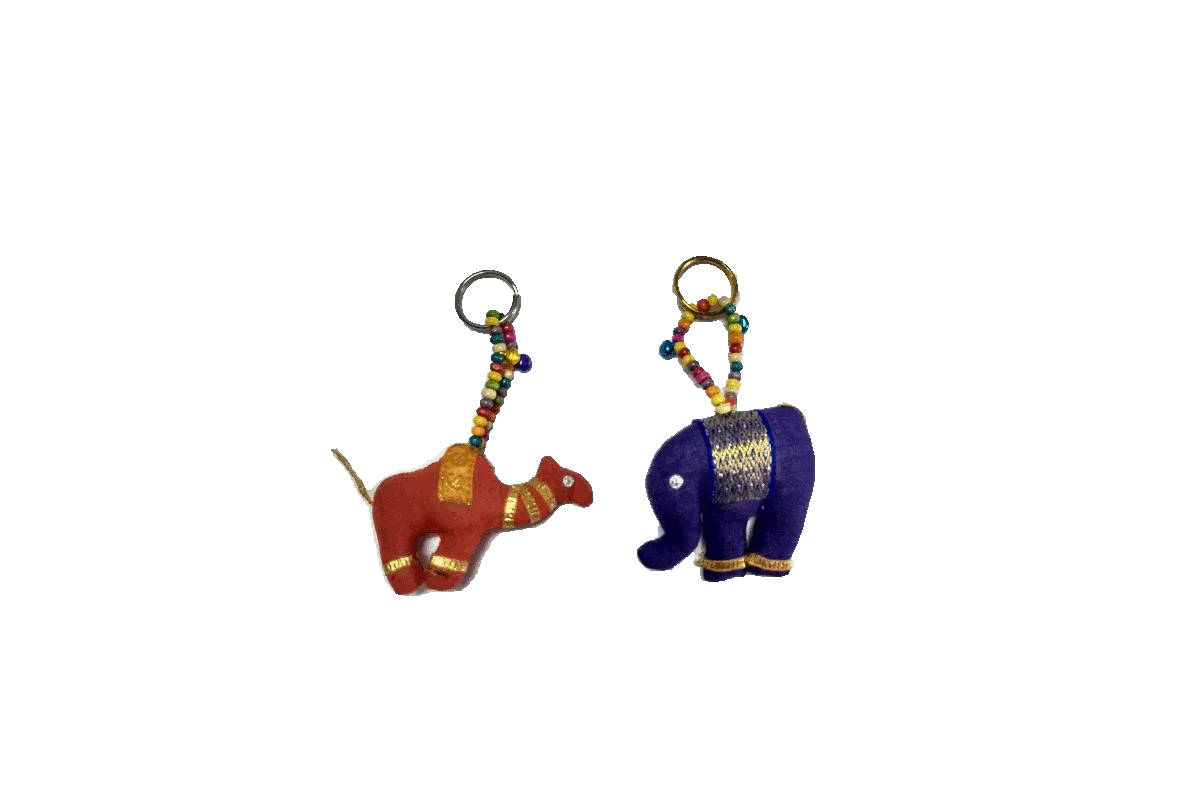 Camel Elephant Keychain Pair - Puja Celebrations