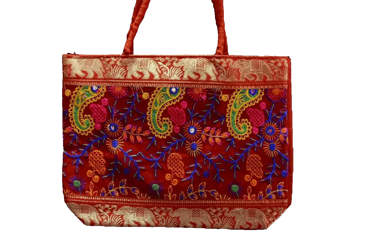 Designer Embroidered Handbag Big - Puja Celebrations