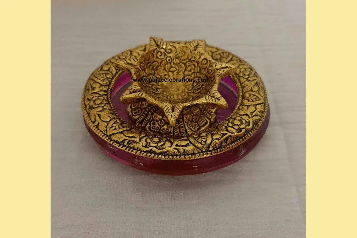 Metal Diya Coaster - Puja Celebrations