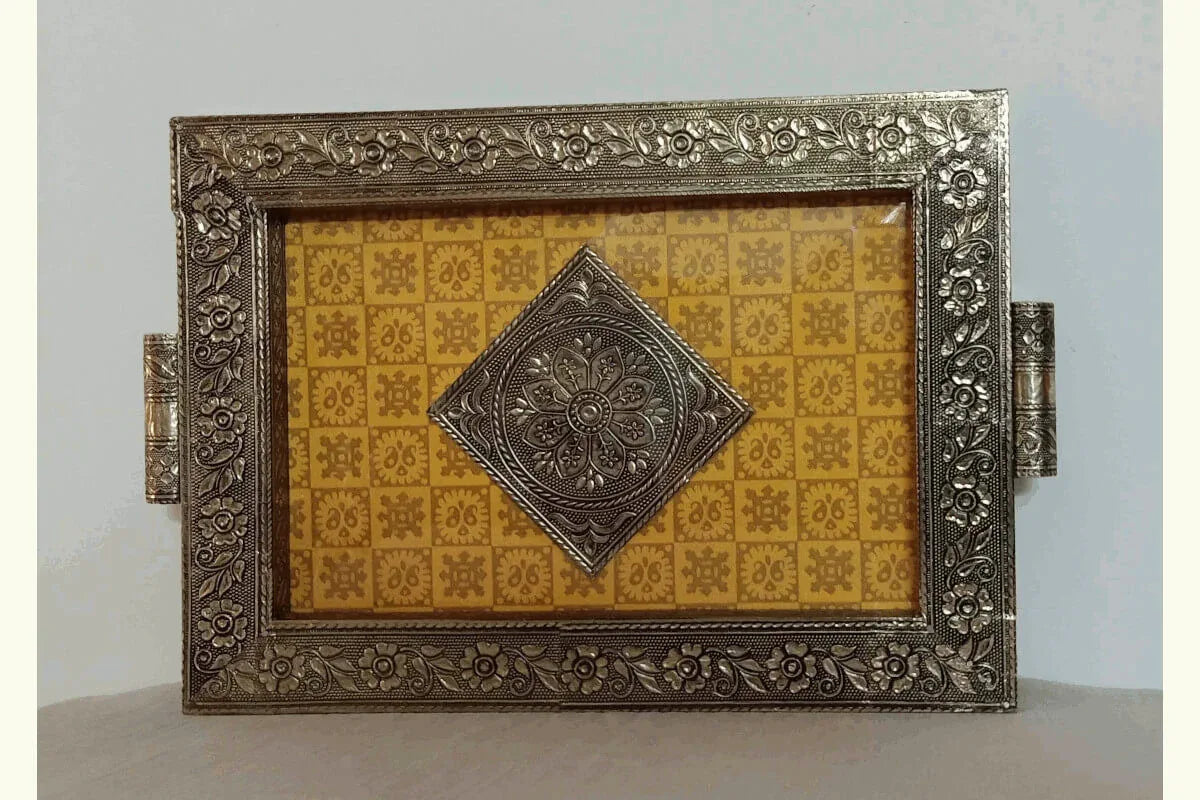 Wooden Designer Tray - Puja Celebrations