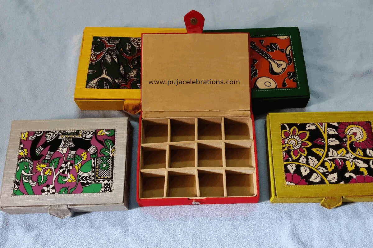 Kalamkari Top Storage Box - Puja Celebrations