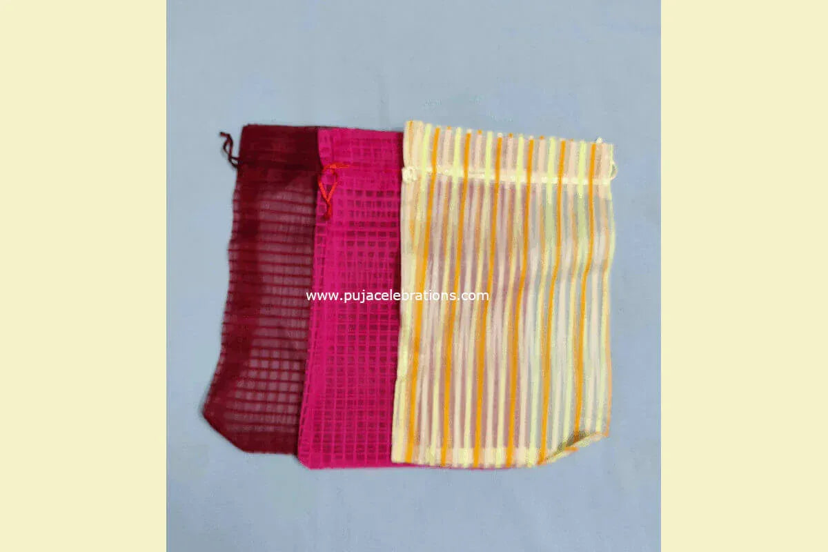 Netted Tissue Potli - Puja Celebrations
