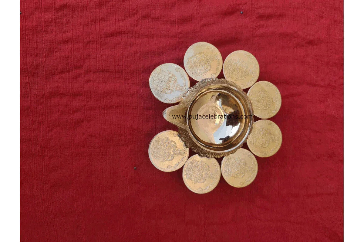 Kubera Diya With Lakshmi Kubera Coins - Puja Celebrations