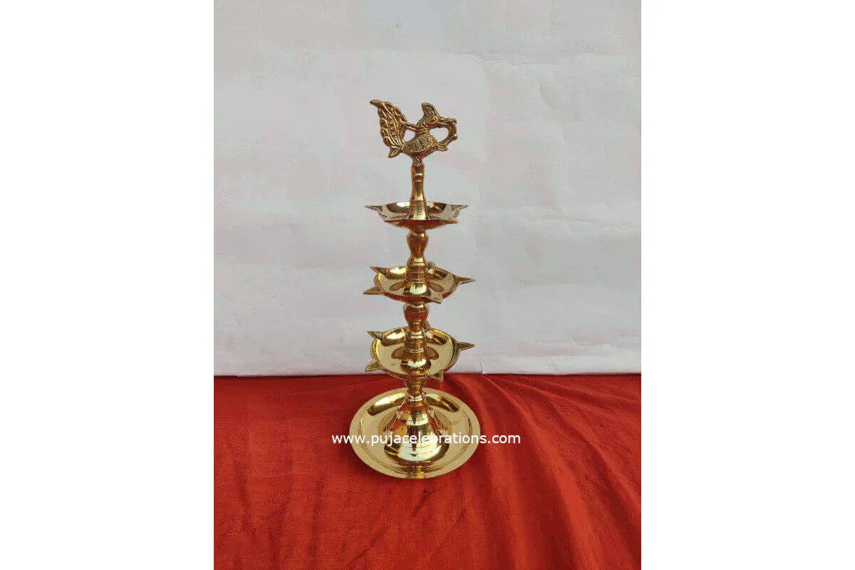 Brass Annapakshi Kuthuvilakku Diya - Puja Celebrations