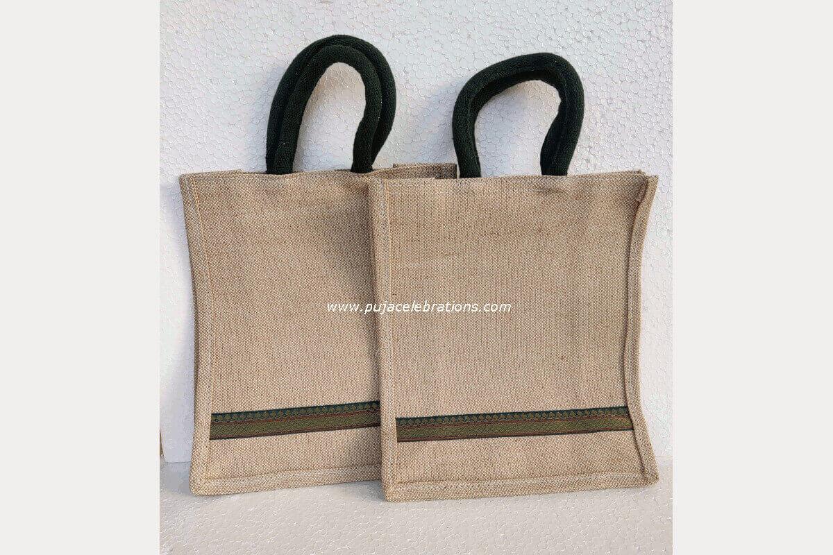 Jute Brocade Line Bag - Puja Celebrations