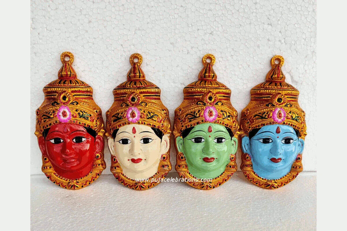 Navadurga Gowri Face Set of 9 - Puja Celebrations