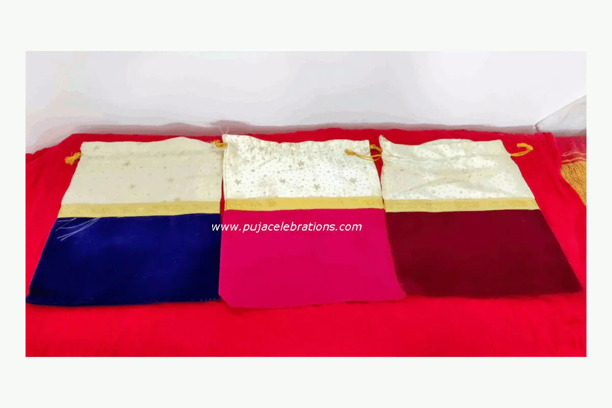 Velvet Satin Potli Bags - Puja Celebrations