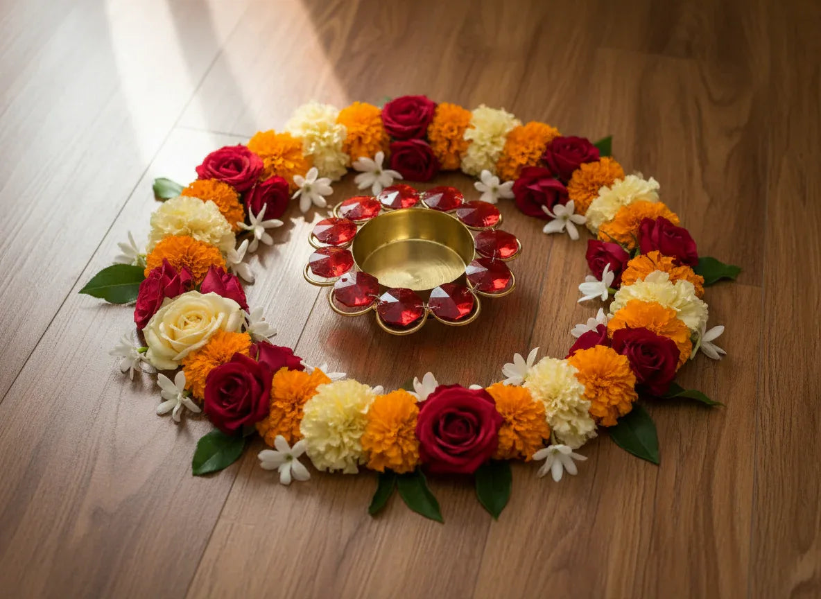 Metal Candle Holder - Puja Celebrations
