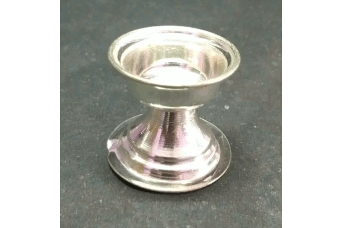 White Metal Diya Belgam - Puja Celebrations