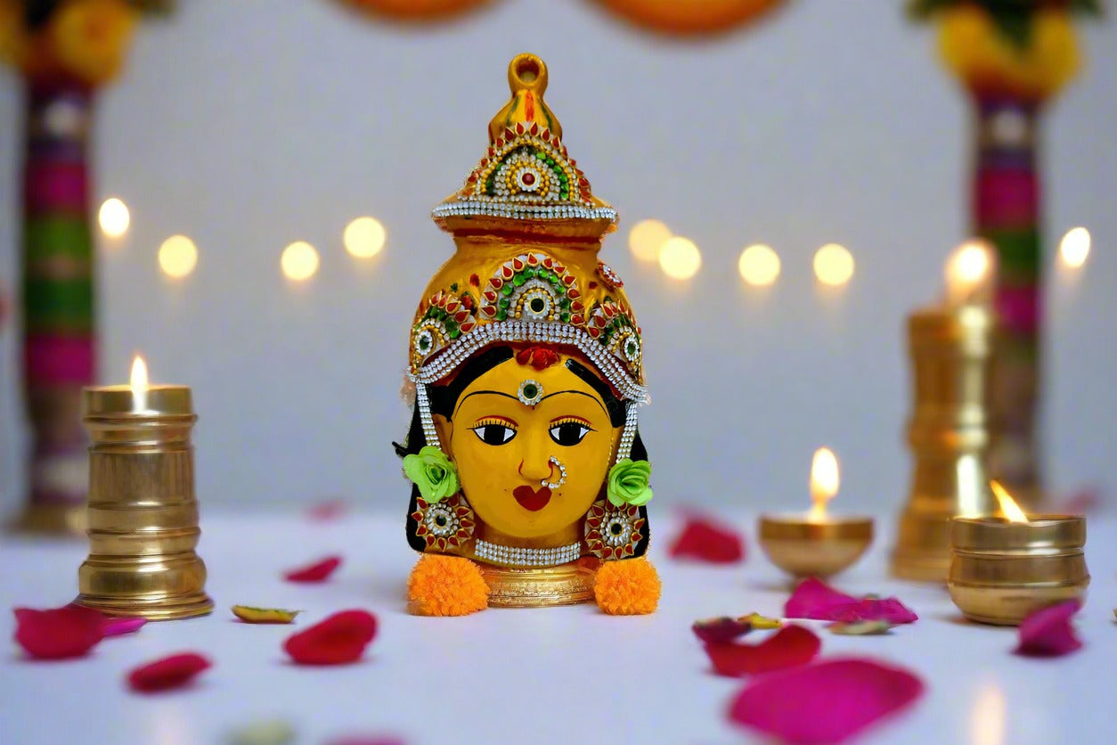 Decorated Devi Faces