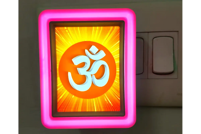 Assorted Ganesha Lakshmi and Om 3D acrylic LED night lamps available at Puja Celebrations