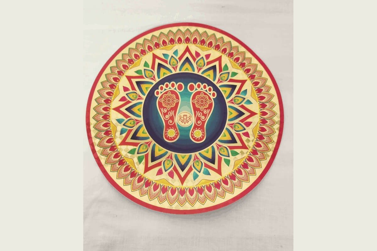 3D Rangoli Kolam Sticker Medium - Puja Celebrations